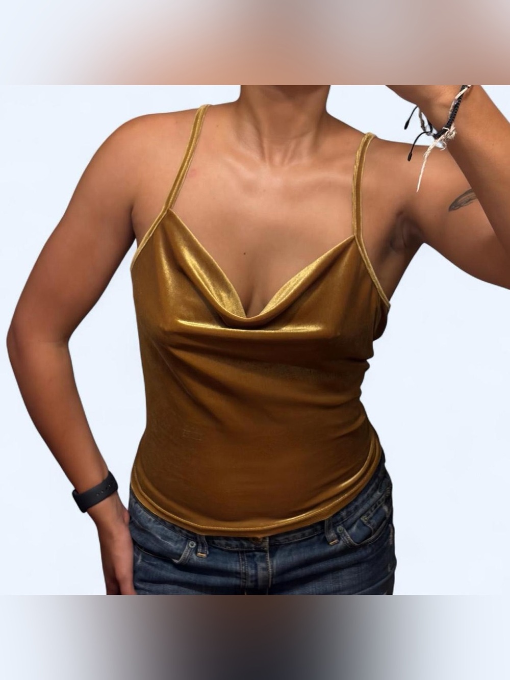 Y2K Velvet Cowl Tank Top by Moa Moa!